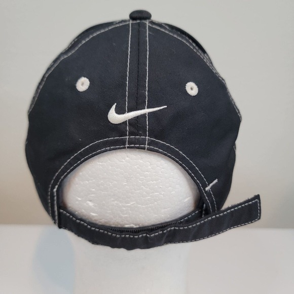 Nike Golf Mens Black White Outline Tech Adjustable Strapback Hat Cap Lightweight - Picture 4 of 10